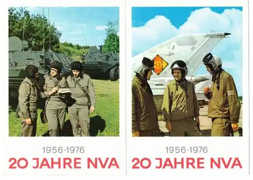 Ak NVA 4 Stück Soldaten Volksarmee 20 Jahre Luftstreitkräfte Panzer 