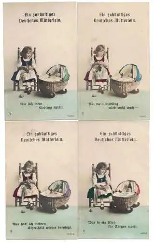 Ak Serie Ein zukünftiges Deutsches Mütterlein 1915 Mädchen Puppe 