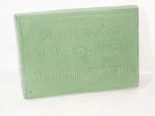 Altes Schild Deutsche Volkspolizei Abschnittsbevollmächtigter DDR VP ASBV Gips 