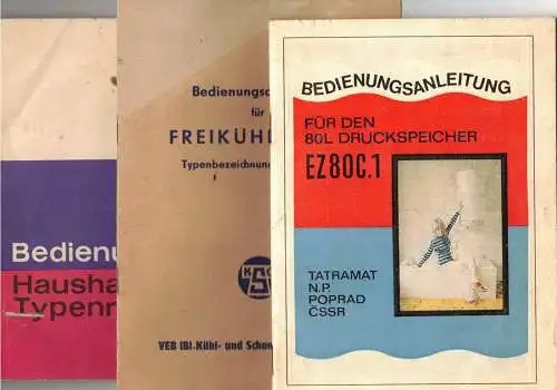 Bedienungsanleitung DDR Kühlschrank 3 Stück 