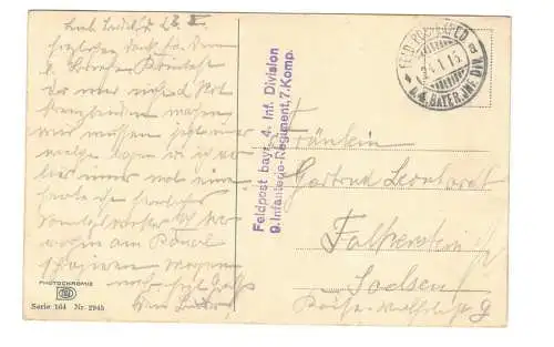 Ak Zaandam Windmühle Feldpost Stempel bayrische 4 Inf.Div. 9 IR 1916