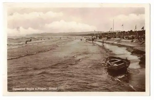 Ak Ostseebad Baabe a./ Rügen Strand 1931 (A3927