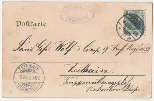 Litho Ak Chemnitz Beckerdenkmal und Börse 1903 !