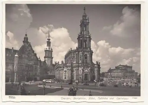 Ak Hahn 10898 Dresden Georgentor Schloss Hofkirche Opernhaus