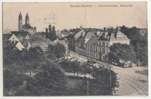 Ak Dresden Strehlen Residenzstraße Wasaplatz Straßenbahn 1923 (A2865