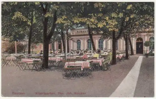 Ak Bautzen Albertgarten Biergarten 1925 A2854