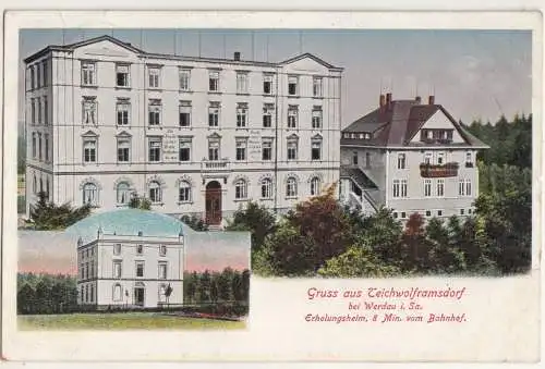 Litho Ak Gruss aus Teichwolframsdorf bei Werdau i. Sa. Erholungsheim 1916 A2850