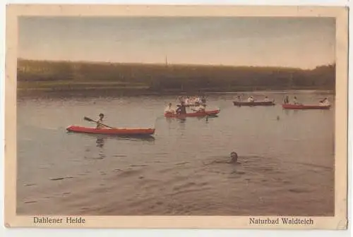 Kolorierte Ak Dahlener Heide Naturbad Waldteich 1933 ! (A2846