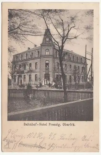 Ak Bahnhof - Hotel Pressig Oberfranken 1914 ! (A2454