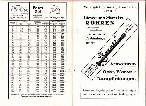 Werbeprospekt Zeppernick & Hartz Dresden Rohre Rohrbogen Installateur 1926 !(D