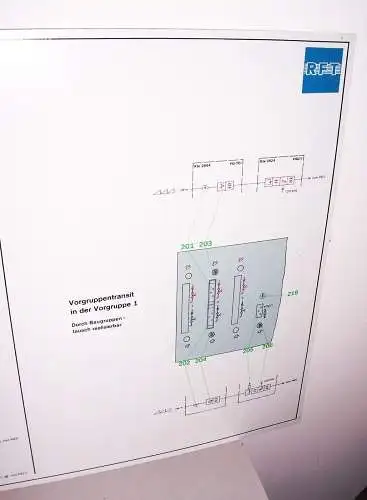 DDR Lehrtafel Dewag Dresden RFT Kabelumsetzeretage 1.1 Betriebsarten Lehrmittel