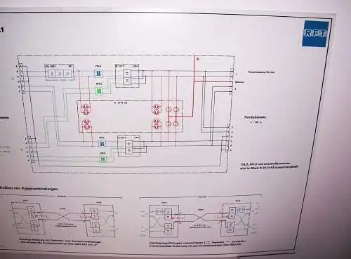 Funktechnik  RFT Lehrtafel Dewag Dresden Kabelanschlußetage 1.1 Lehrmittel 