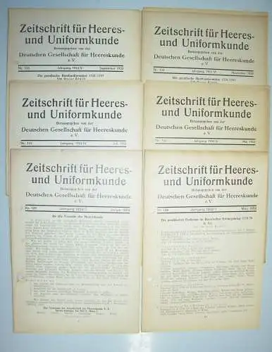 Zeitschrift für Heeres - und Uniformkunde meist 1953 / 1954 Militär !