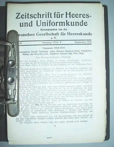 Zeitschrift für Heeres - und Uniformkunde meist 1953 / 1954 Militär !