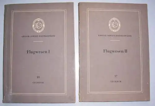 Grosse Sowjet - Enzyklopädie Flugwesen I und II 1954 Flugzeuge Luftfahrt !