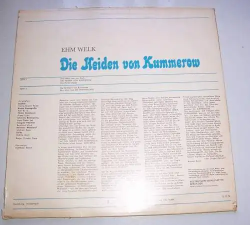 DDR Vinyl Platte Ehm Welk Die Heiden von Kummerow Litera 1978 !