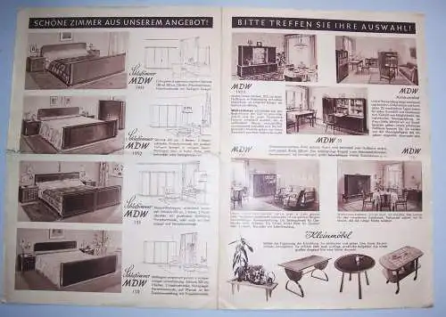 2 Reklame Prospekte Möbelhaus Ehrhard Knobloch Kassel 1951 / 1953 BRD Stil Möbel