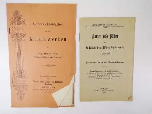 Sammlung Kartografie Bayern um 1900 bis 1930 Landkarten Verzeichnisse