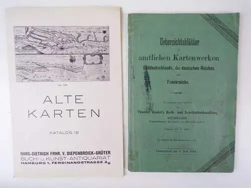 Sammlung Kartografie Bayern um 1900 bis 1930 Landkarten Verzeichnisse