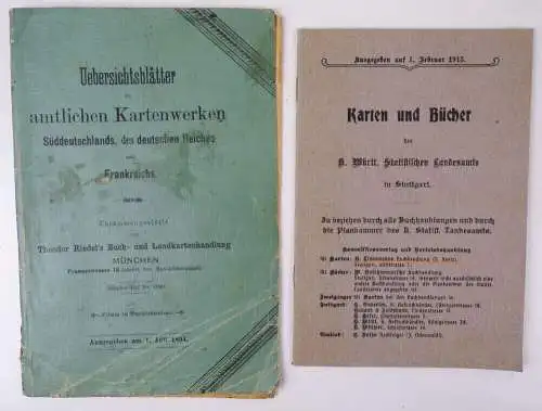 Sammlung Kartografie Bayern um 1900 bis 1930 Landkarten Verzeichnisse