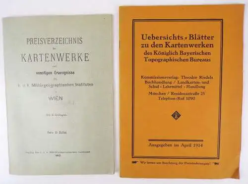 Sammlung Kartografie Bayern um 1900 bis 1930 Landkarten Verzeichnisse