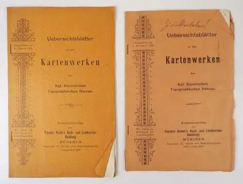 Sammlung Kartografie Bayern um 1900 bis 1930 Landkarten Verzeichnisse