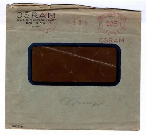 Werbe Brief Osram Berlin 1926 Reklame