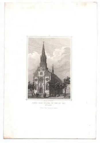 Stahlstich Maria Hilf Kirche in der Au bei München Max Ravizza Gunkel um 1850