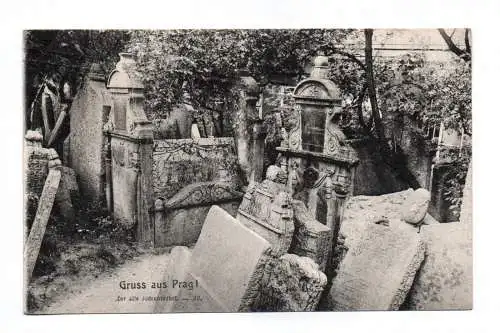 Ak Gruss aus Prag Der alte Judenfriedhof 1907