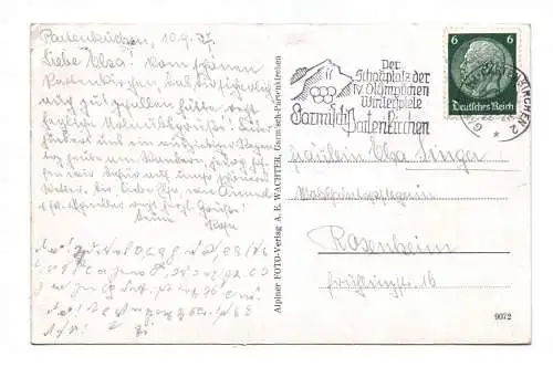 Ak Garmisch-Partenkirchen Riessersee 1937