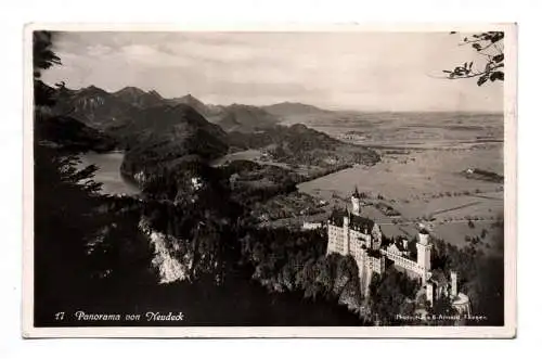 Foto Ak Panorama von Neudeck Schloss Neuschwanstein Schwangau 1936