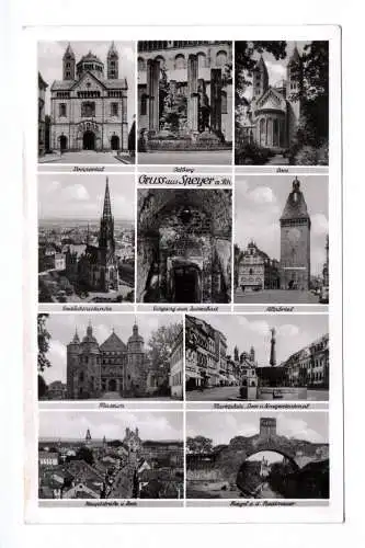 Ak Gruss aus Speyer Domportal Gedächtniskirche 1938