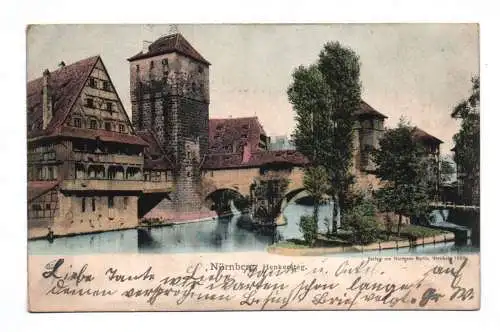 Künstler Ak Nürnberg Henkersteg 1898