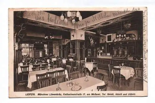 Ak Leipzig Münchner Löwenbräu Katharinenstraße 1924