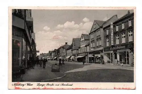 Ak Nienburg / Weser Lange Straße mit Storchnest 1943