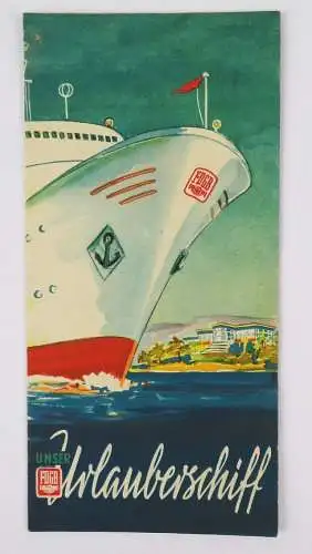 Prospekt Unser FDGB Urlauberschiff 1959 DDR