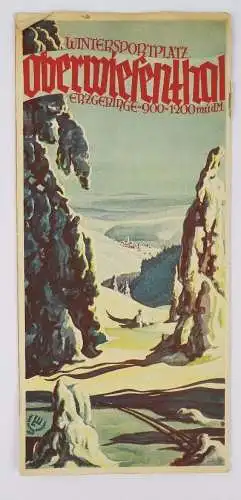 Wintersportplatz Oberwiesenthal Erzgebirge Reiseprospekt 1935