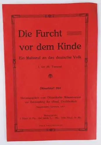 Die Furcht vor dem Kinde Düsseldorfer Männerverein Bekämpfung Unsittlichkeit