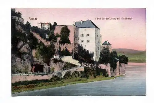 Ak Passau Partie an der Donau mit Niederhaus Feldpostkarte 1918