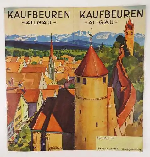 Altes Prospekt Kaufbeuren Allgäu 1938 Reiseprospekt