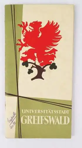 Broschüre Universitätsstadt Greifswald 1956 Reklame