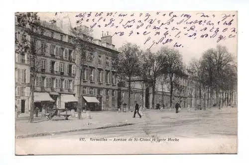 Ak Versailles Avenue de St-Cloud et lycee Hoche 1909