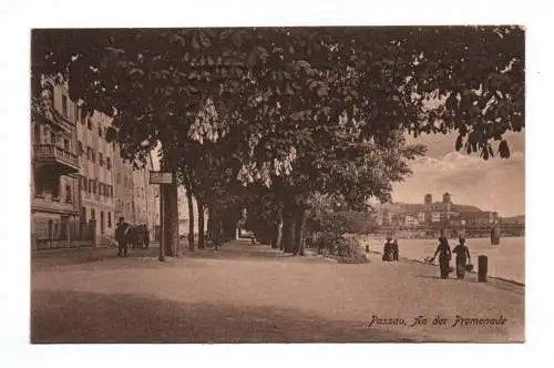 Ak Passau An der Promenade 1924