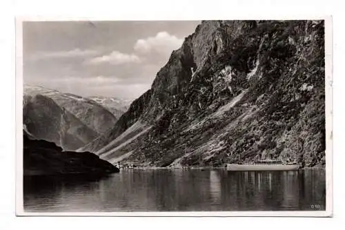 Ak Norwegen Im Nærøyfjord vor Gudvangen 1939 Dampfschiff