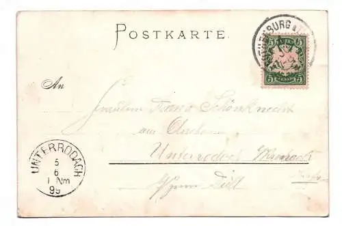 Litho Ak Gruss aus Rothenburg Total Ansicht 1899