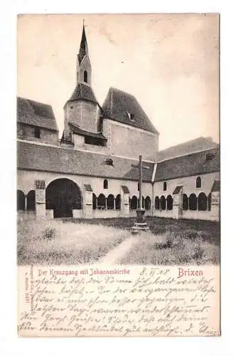 Ak Der Kreuzgang mit Johanniskirche Brixen 1908