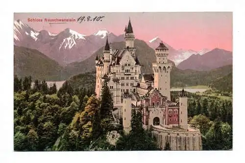 Künstler Ak Schloss Neuschwanstein Schwangau 1910