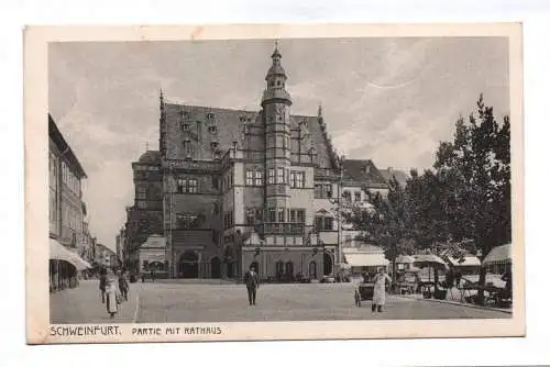 Ak Schweinfurt Partie am Rathaus 1919