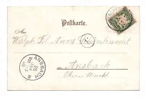 Litho Ak Gruss vom Münchner Schäfflertanz 1900