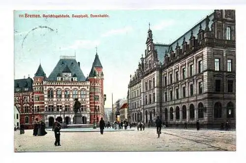 Ak Bremen Gerichtsgebäude Hauptpost Domshaide 1909